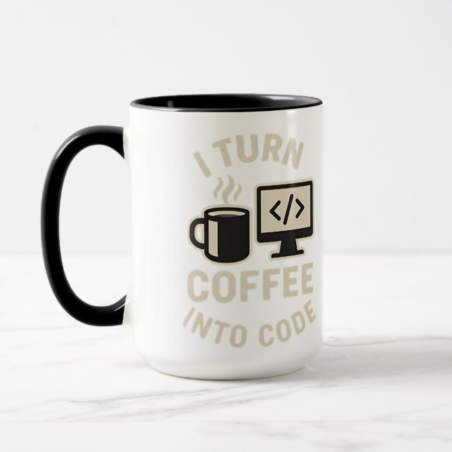 Witzig ich mache Kaffee in Code Tasse (Links)