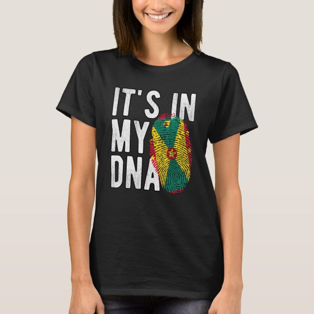 Witzig ist es in meiner DNA Grenada-Flagge Fingerp T-Shirt (Vorderseite)