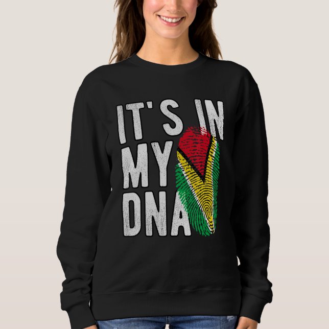 Witzig ist es in meiner DNA Guyana-Flagge Fingerpr Sweatshirt (Vorderseite)