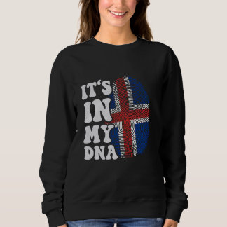 Witzig ist es in meiner DNA-Island-Flagge Fingerpr Sweatshirt