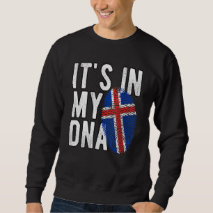 Witzig ist es in meiner DNA-Island-Flagge Fingerpr Sweatshirt