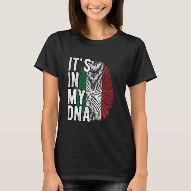 Witzig ist es in meiner DNA Italienische Flagge Fi T-Shirt (Vorderseite)