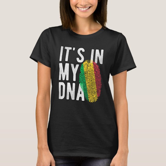 Witzig ist es in meiner DNA Mali Flag Fingerprint T-Shirt (Vorderseite)
