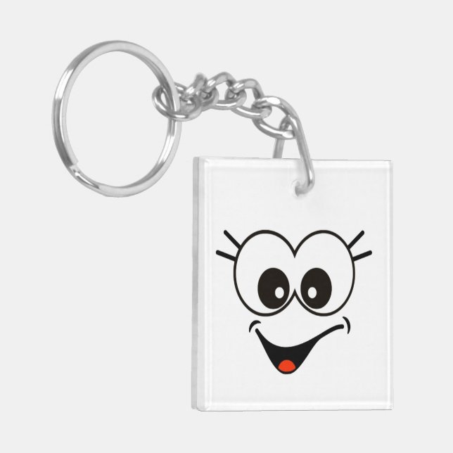 Witzig, Smiley Akryllischer Schlüsselanhänger (Vorderseite links)