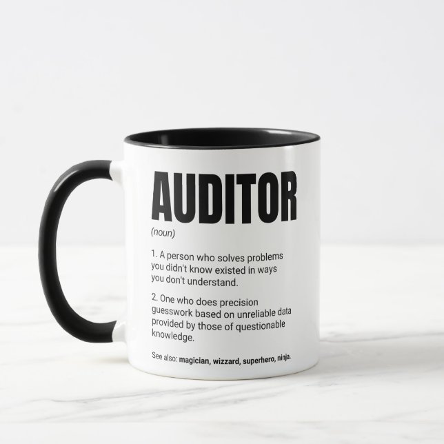 Witzige Definition Prüfer Job Tasse (Links)