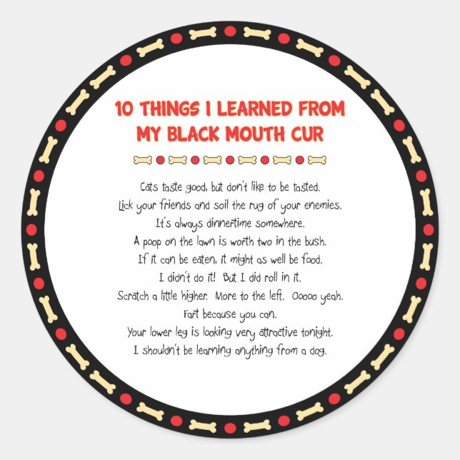 Witzige Dinge, die ich aus meiner Mundröhre gelern Runder Aufkleber (Vorderseite)