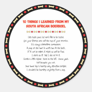 Witzige Dinge, die ich aus Südafrika gelernt habe Runder Aufkleber