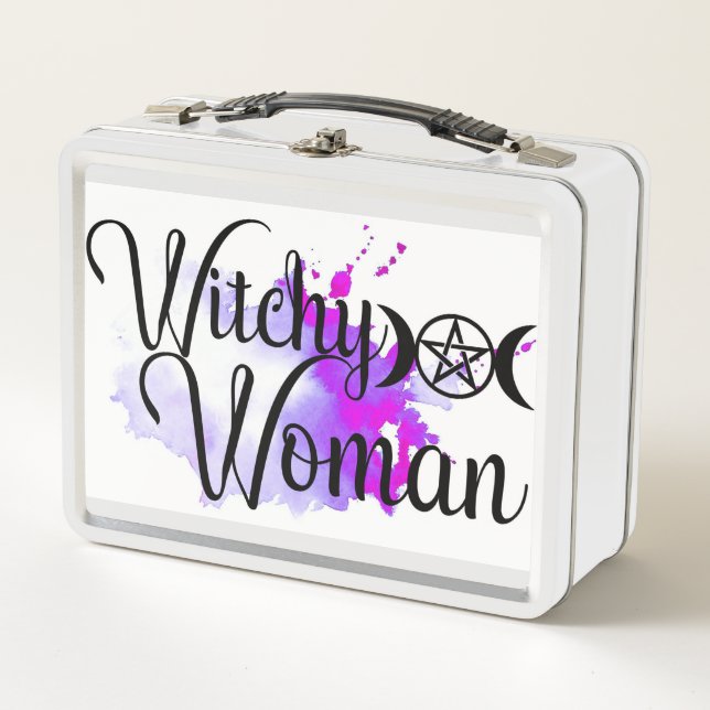 Witzige Frau Metall Brotdose (Vorderseite)