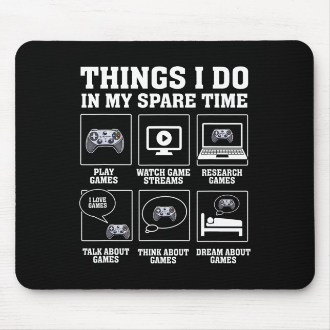 Witzige Gamer-Dinge, die ich in meiner Freizeit sp Mousepad (Vorne)