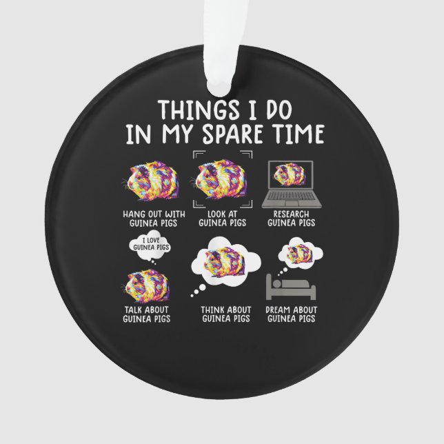 Witzige Guinea schwänzt Dinge, die ich in meiner F Ornament (Vorderseite)