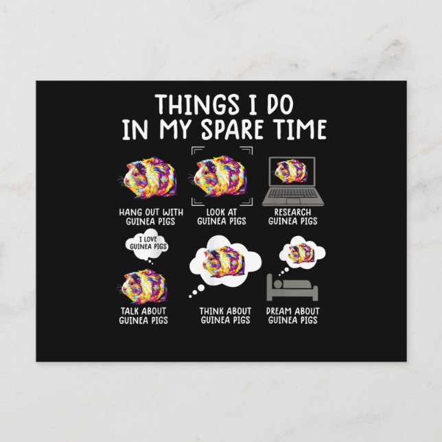 Witzige Guinea schwänzt Dinge, die ich in meiner F Postkarte (Vorderseite)