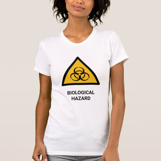 Witzige humorvolle biologische Gefahr ISO 7010 War T-Shirt (Vorderseite)