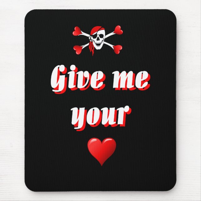Witzige, humorvolle Piratenflagge Mousepad (Vorne)