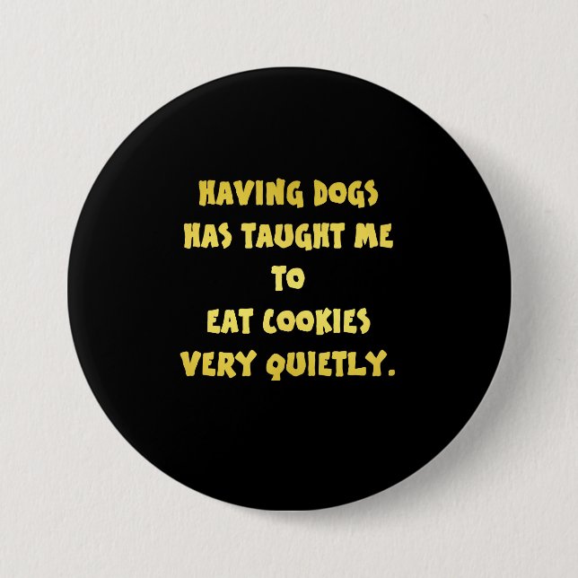 Witzige Hunde und Kekse Joke Button (Vorderseite)