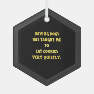 Witzige Hunde und Kekse Joke Ornament Aus Glas