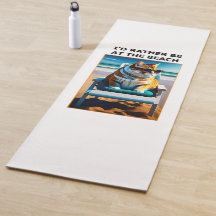 Witzige Katze, die ich lieber am Strand wäre