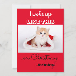 Witzige Katze, die ich so Geweckt habe wie zu Weih Feiertagskarte