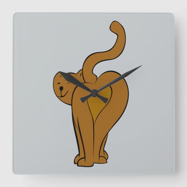 Witzige Katzen, Katzenklatsche, Schwanz, Uhr (Vorderseite)