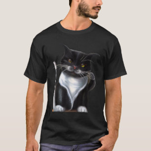 Witzige Katzenkunst Meow Kitty-Porträt niedliche K T-Shirt