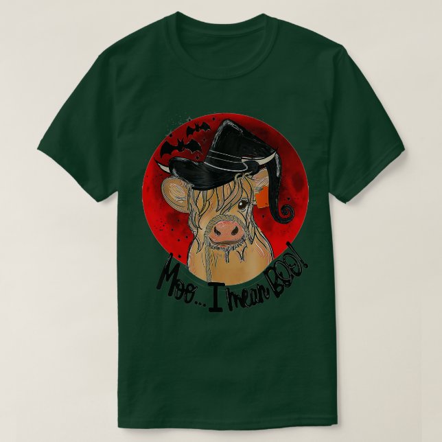 Witzige Kuh Halloween Moo I Gemein Boo - 10 T-Shirt (Design vorne)