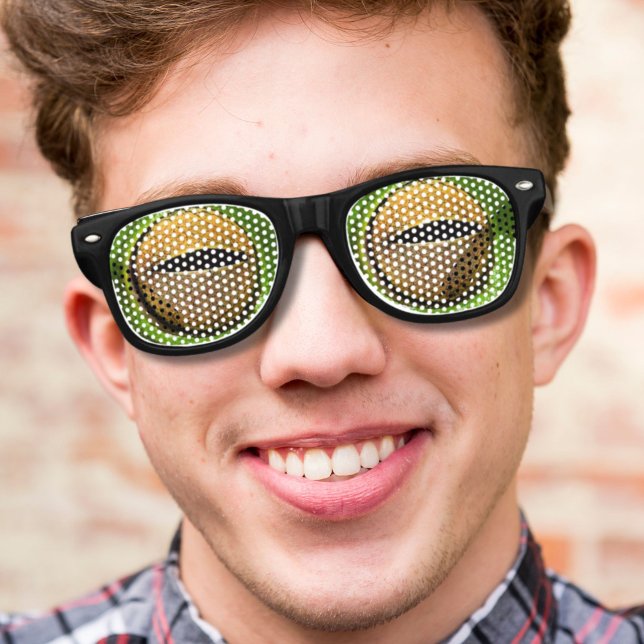 witzige, nerdige Froschauke Partybrille (funny novelty nerdy crazy frog eyes retro sunglasses)