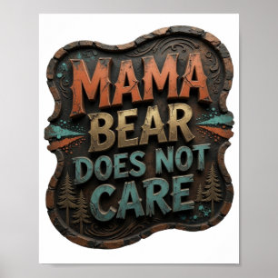 Witzige Orange MAMA BÄR KÜMMERT SICH NICHT Poster