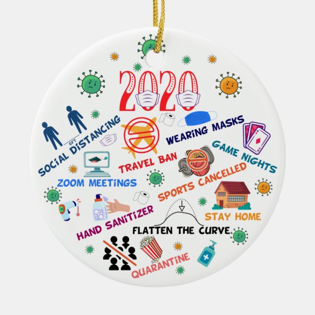witzige pandemische Weihnachten 2020 Keramik Ornament (Vorne)