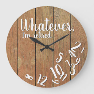 Witzige Pension Ich bin müde Rustikales Holz Große Wanduhr