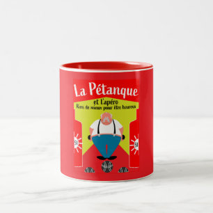 witzige Pétanque-Geschenke Kaffee-Tasse Zweifarbige Tasse