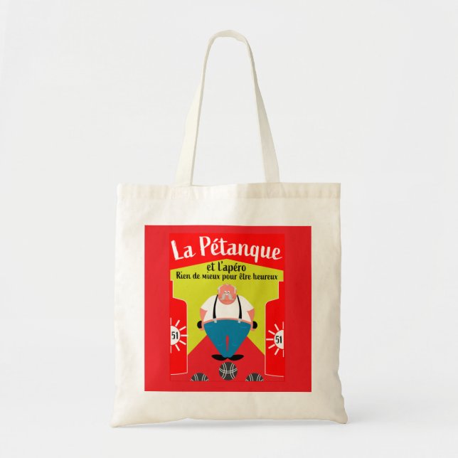 witzige Pétanque-Geschenke Tragetasche (Vorne)