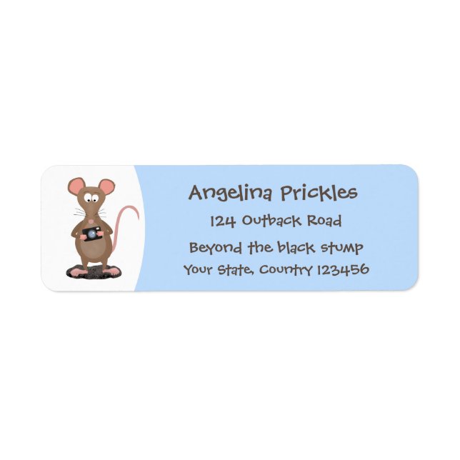 Witzige Ratte mit Kamera-Cartoon-Illustration (Vorne)