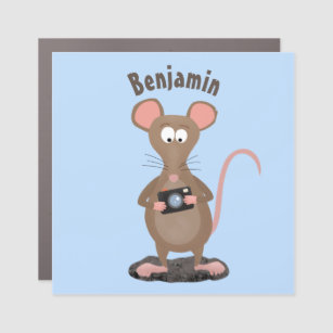 Witzige Ratte mit Kamera-Cartoon-Illustration Auto Magnet
