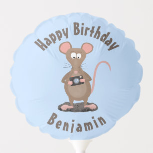 Witzige Ratte mit Kamera-Cartoon-Illustration Ballon