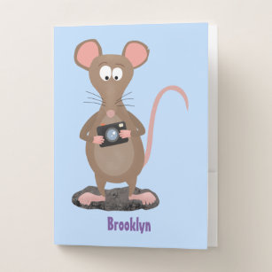Witzige Ratte mit Kamera-Cartoon-Illustration Bewerbungsmappe