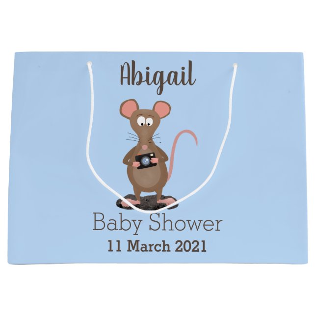 Witzige Ratte mit Kamera-Cartoon-Illustration Große Geschenktüte (Vorderseite)