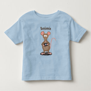 Witzige Ratte mit Kamera-Cartoon-Illustration Kleinkind T-shirt