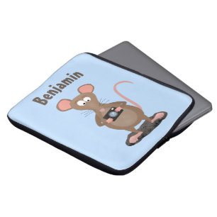 Witzige Ratte mit Kamera-Cartoon-Illustration Laptopschutzhülle