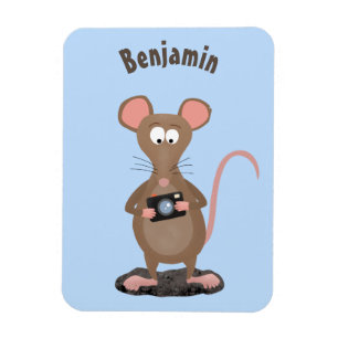 Witzige Ratte mit Kamera-Cartoon-Illustration Magnet