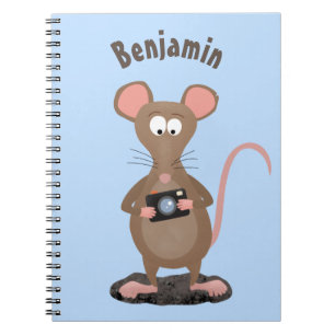 Witzige Ratte mit Kamera-Cartoon-Illustration Notizblock