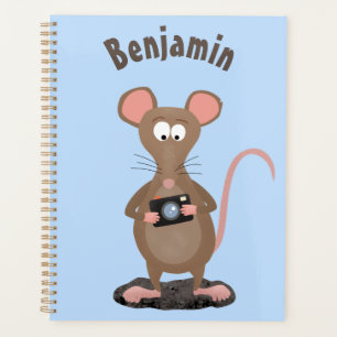 Witzige Ratte mit Kamera-Cartoon-Illustration Planer