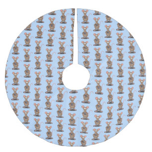 Witzige Ratte mit Kamera-Cartoon-Illustration Polyester Weihnachtsbaumdecke