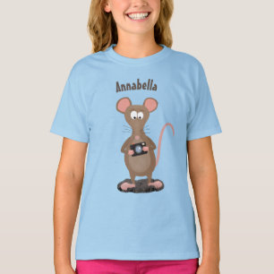 Witzige Ratte mit Kamera-Cartoon-Illustration T-Shirt