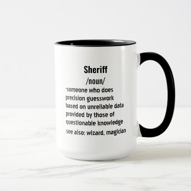 witzige Sheriff Definition Geschenke für Frauen Tasse (Rechts)