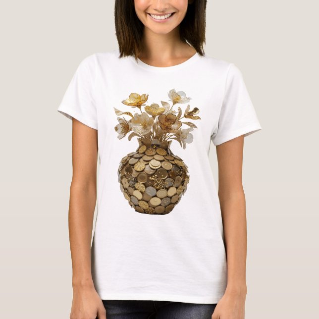 Witzige silberne ABSTRACT ART Statement Design T-Shirt (Vorderseite)