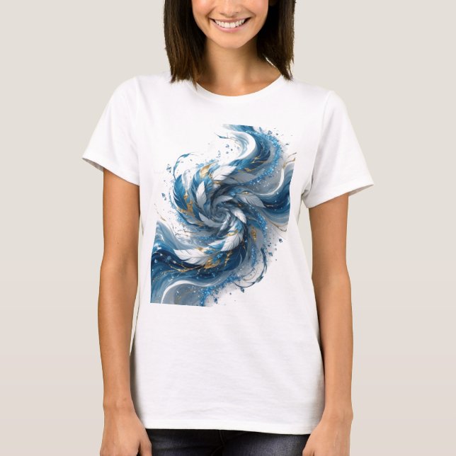 Witzige silberne ABSTRACTE KUNST Abstrakte Gestalt T-Shirt (Vorderseite)