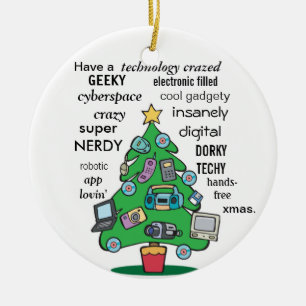 witzige Technologie digitaler Geeks Weihnachten Keramik Ornament
