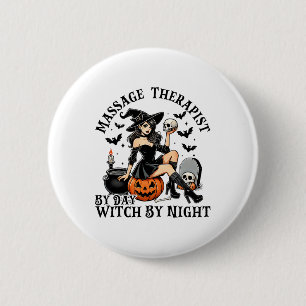 Witzige Therapie Halloween Magier By Day Witc Button