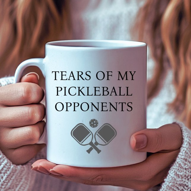 Witzige Tränen meiner Gegner im Pickleball Text Kaffeetasse (Tears of my Pickleball Opponents Funny Coffee Mug)