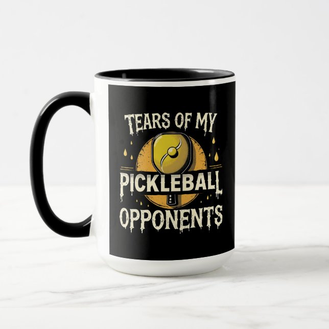 Witzige Tränen meiner Pickleball-Gegner Typografie Tasse (Links)