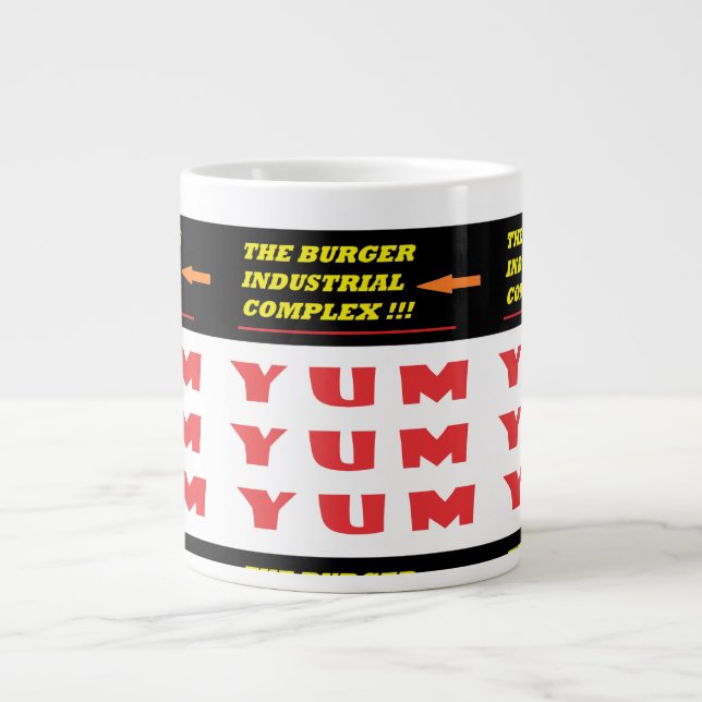 witzige Wörter und Muster Jumbo-Tasse (Vorderseite)